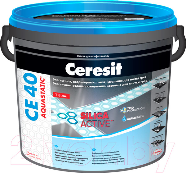Изображение товара Фуга цементная Ceresit CE 40 Aquastatic (5кг, графит)