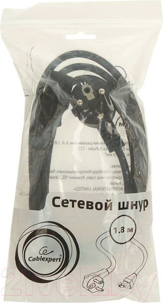 Изображение товара Адаптер Cablexpert PC-186 Schuko-C13 (1.8м, черный)