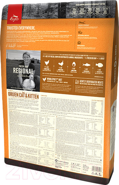 Изображение товара Сухой корм для кошек Orijen Cat & Kitten (0.34кг)