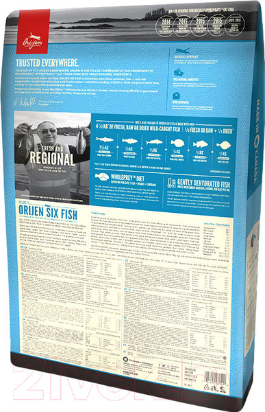 Изображение товара Сухой корм для кошек Orijen Six Fish (0.34кг)