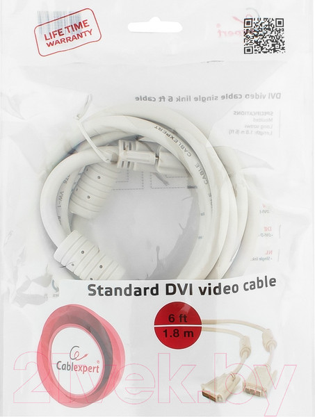 Изображение товара Кабель Cablexpert CC-DVI-6C (белый)