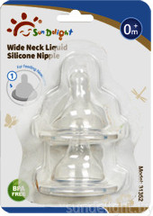 Изображение товара Набор сосок Sun Delight Медленный поток силиконовая круглая / 31352 (с широким горлышком, 2шт)