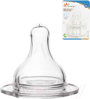 Изображение товара Набор сосок Sun Delight Медленный поток силиконовая круглая / 31352 (с широким горлышком, 2шт)