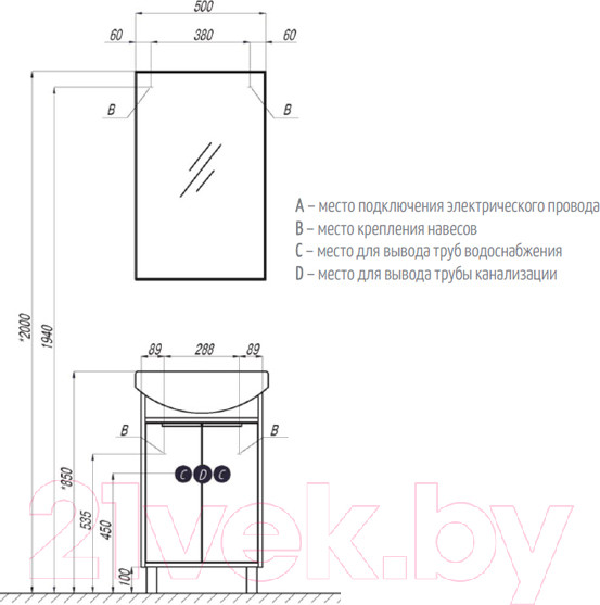 Изображение товара Зеркало Акватон Рико 50 (1A216302RI010)