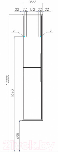 Изображение товара Шкаф-пенал для ванной Акватон Рико (1A216603RIB90)
