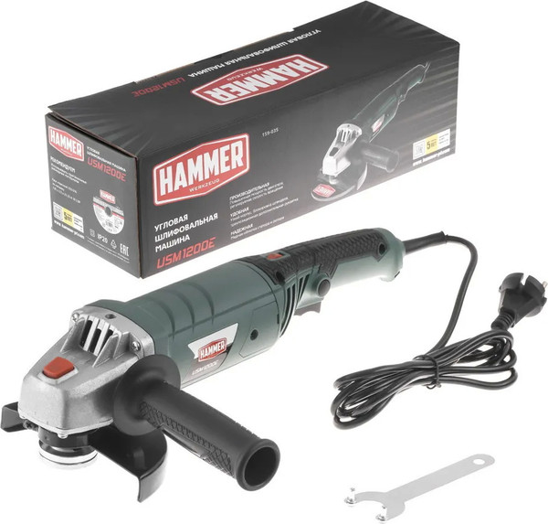 Изображение товара Угловая шлифовальная машина Hammer Flex USM1200E