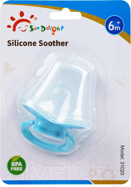 Изображение товара Пустышка Sun Delight Силиконовая ортодонтическая 6-36 мес / 31020 (голубой)