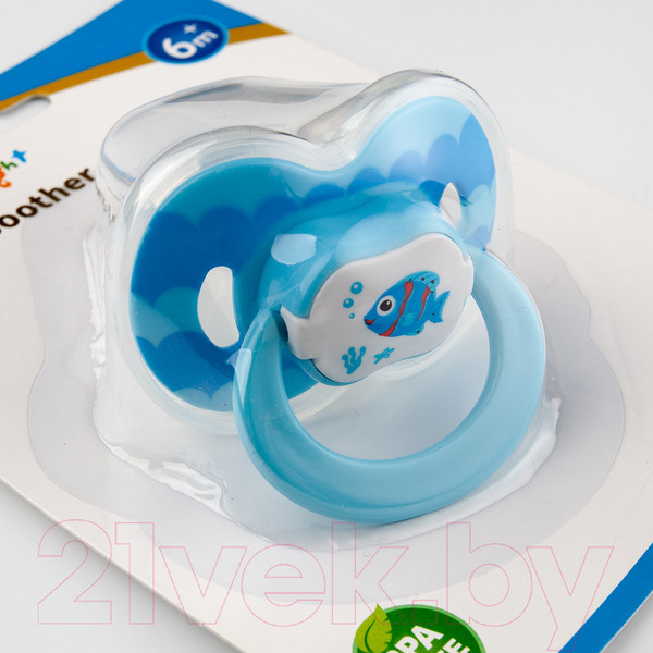 Изображение товара Пустышка Sun Delight Силиконовая ортодонтическая 6-36 мес / 31020 (голубой)