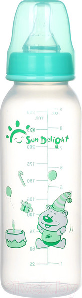 Изображение товара Бутылочка для кормления Sun Delight Стандартная / 31755 (250мл, зеленый)