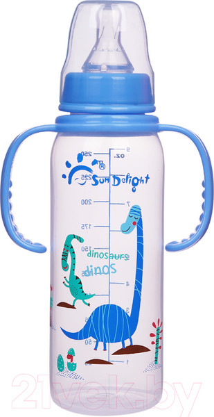 Изображение товара Бутылочка для кормления Sun Delight Стандартная со съемными ручками / 80B2H (250мл, синий)