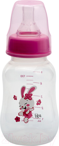 Изображение товара Бутылочка для кормления Sun Delight Выпуклая / 31157 (130мл, розовый)
