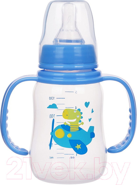 Изображение товара Бутылочка для кормления Sun Delight Со съемными подвижными ручками / 31159 (130мл, синий)
