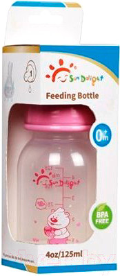 Изображение товара Бутылочка для кормления Sun Delight 31655 (125мл, розовый)