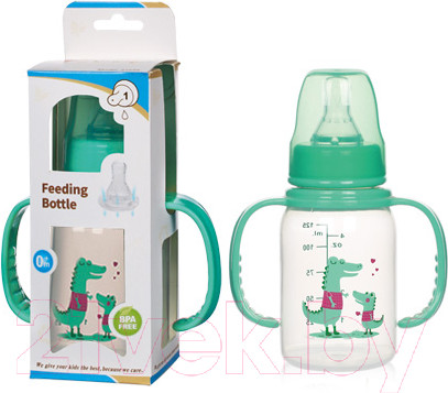 Изображение товара Бутылочка для кормления Sun Delight Со съемными подвижными ручками / 31658 (125мл, зеленый)
