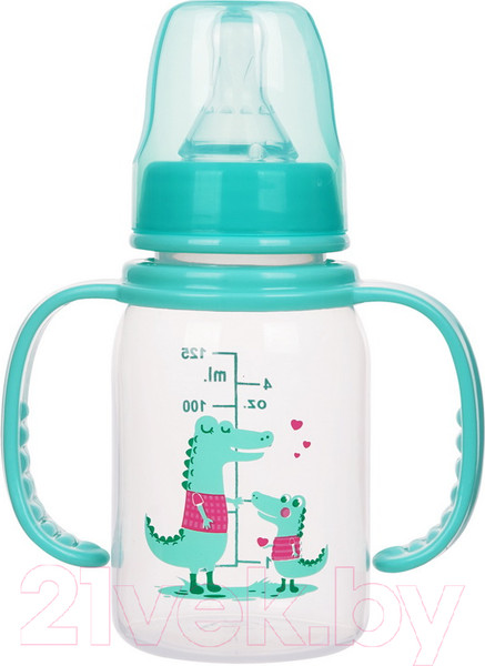 Изображение товара Бутылочка для кормления Sun Delight Со съемными подвижными ручками / 31658 (125мл, зеленый)