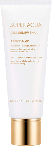 Изображение товара Маска для лица кремовая Missha Super Aqua Cell Renew Snail Sleeping Mask ночная регенерирующая (110мл)