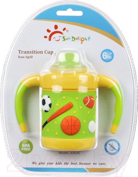Изображение товара Поильник Sun Delight 33035 (180мл, салатовый)