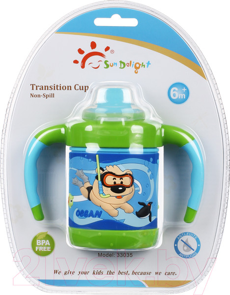 Изображение товара Поильник Sun Delight 33035 (180мл, голубой)
