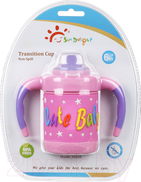 Изображение товара Поильник Sun Delight 33035 (180мл, розовый)