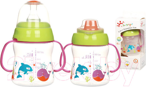 Изображение товара Поильник Sun Delight 33935 с 2 разными насадками (зеленый)