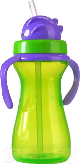 Изображение товара Поильник Sun Delight 33936 с трубочкой (290мл, зеленый)
