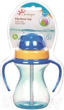 Изображение товара Поильник Sun Delight 33937 с трубочкой (190мл, голубой)