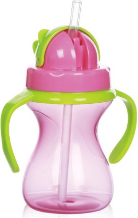 Изображение товара Поильник Sun Delight 33937 с трубочкой (190мл, розовый)