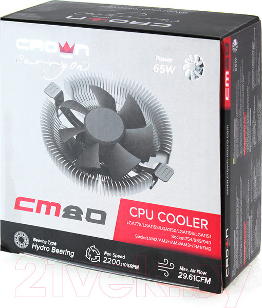 Изображение товара Кулер для процессора Crown CM-80 (NT-60465)