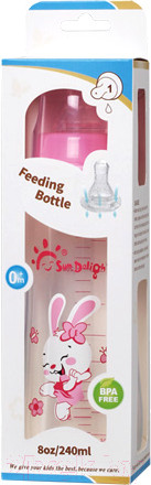 Изображение товара Бутылочка для кормления Sun Delight 31255 (240мл, розовый)