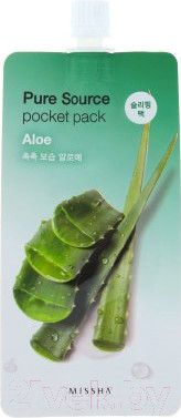 Изображение товара Маска для лица гелевая Missha Pure Source Pocket Pack Aloe ночная (10мл)