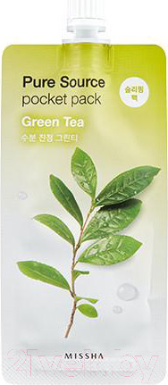 Изображение товара Маска для лица гелевая Missha Pure Source Pocket Pack Green Tea ночная (10мл)