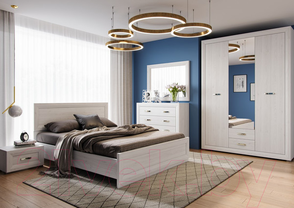 Изображение товара Двуспальная кровать Black Red White Malta B136-LOZ160x200 с подъемным механизмом (лиственница сибирская/орех лион)