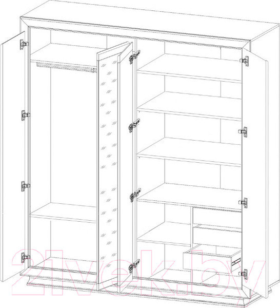 Изображение товара Шкаф Black Red White Malta B136-SZF4D (лиственница сибирская/орех лион)
