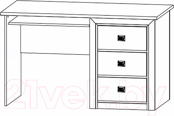 Изображение товара Компьютерный стол Black Red White Коен BIU/130 (ясень снежный/сосна натуральная)