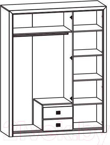 Изображение товара Шкаф Black Red White Коен SZF3D2S (ясень снежный/сосна натуральная)