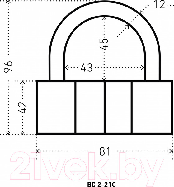 Изображение товара Замок навесной Аллюр ВС2-21С / 0-80