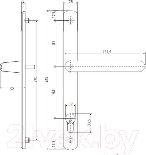 Изображение товара Ручка дверная Apecs HP-92.7005-W