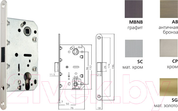 Изображение товара Замок врезной Arni 410C SG / MCX410-C-S