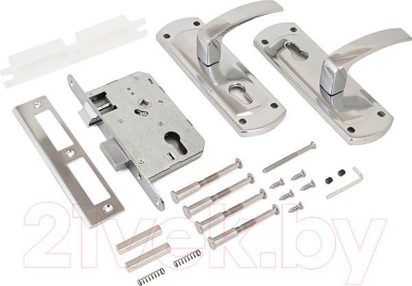 Изображение товара Замок врезной Аллюр ЗВ4-1/55А автом. без ц/мех с/руч (хром)