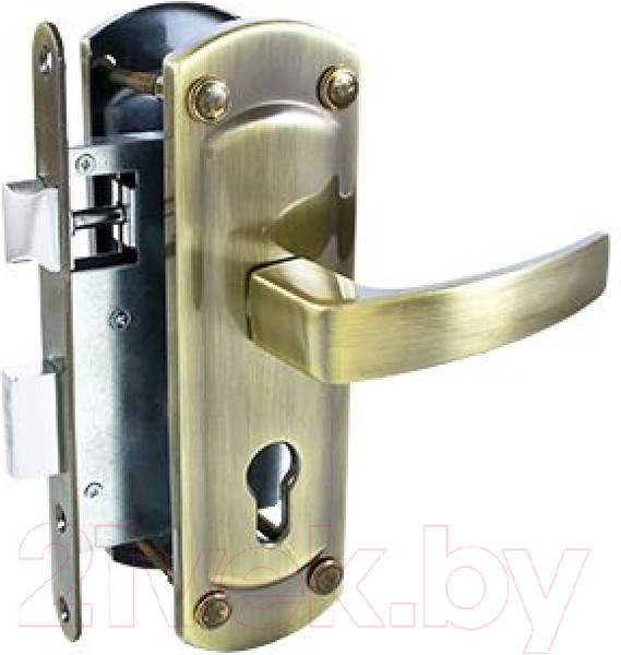 Изображение товара Замок врезной Аллюр ЗВ4-1/55А автом. без ц/мех с/руч (ст.бронза)