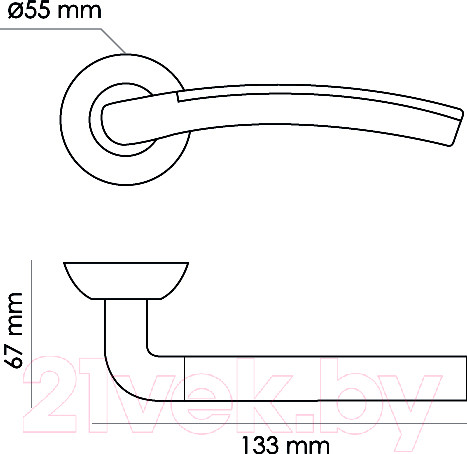 Изображение товара Ручка дверная Rucetti RAP 7 SN/CP