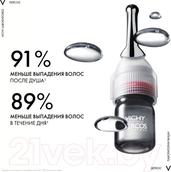 Изображение товара Ампулы для волос Vichy Dercos Aminexil Intensive 5 против выпадения для мужчин (21шт)