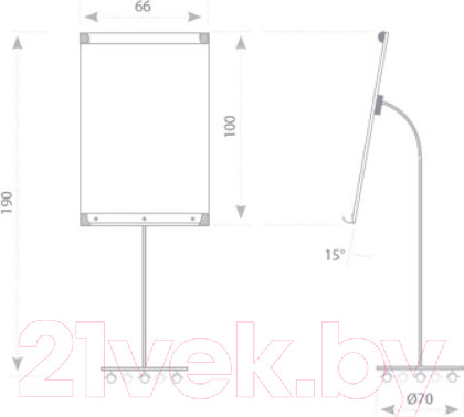 Изображение товара Флипчарт 2x3 Mobilchart New TF03 (70x100)