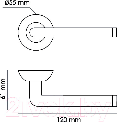 Изображение товара Ручка дверная Rucetti RAP 2 SN/CP
