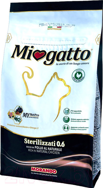 Изображение товара Сухой корм для кошек Miogatto Sterilizzati 0.6 Chicken (10кг)
