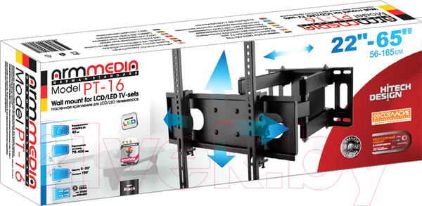 Изображение товара Кронштейн для телевизора ARM Media PT-16 (черный)