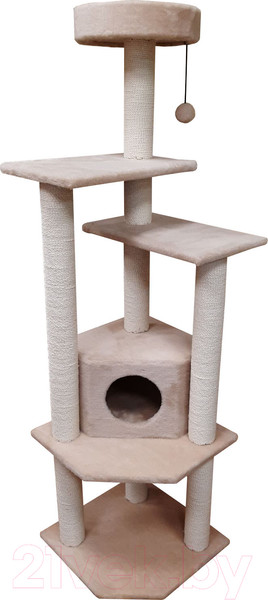 Изображение товара Комплекс для кошек Cat House Торнадо (хлопок бежевый)