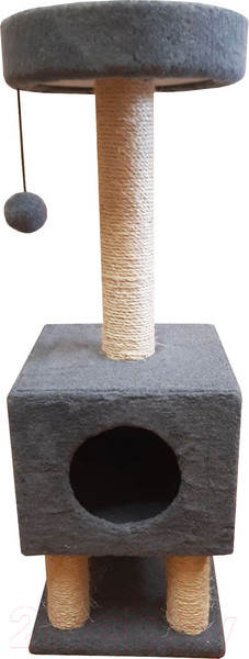 Изображение товара Комплекс для кошек Cat House На ножках 1.05 (сизаль серый)
