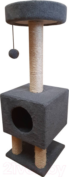 Изображение товара Комплекс для кошек Cat House На ножках 1.05 (сизаль серый)
