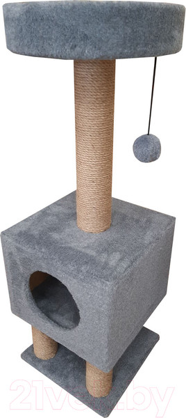 Изображение товара Комплекс для кошек Cat House На ножках 1.05 (джут серый)